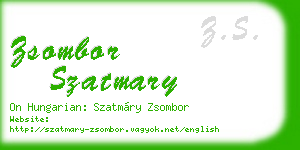 zsombor szatmary business card